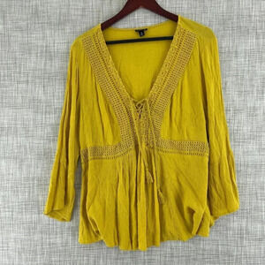 Torrid Blouse Womens 0 Yellow 3012